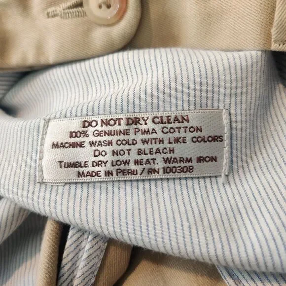 Peter Millar Raleigh Washed Twill Flat Front Golf Khaki Pant Chino 34x30 MC0B84